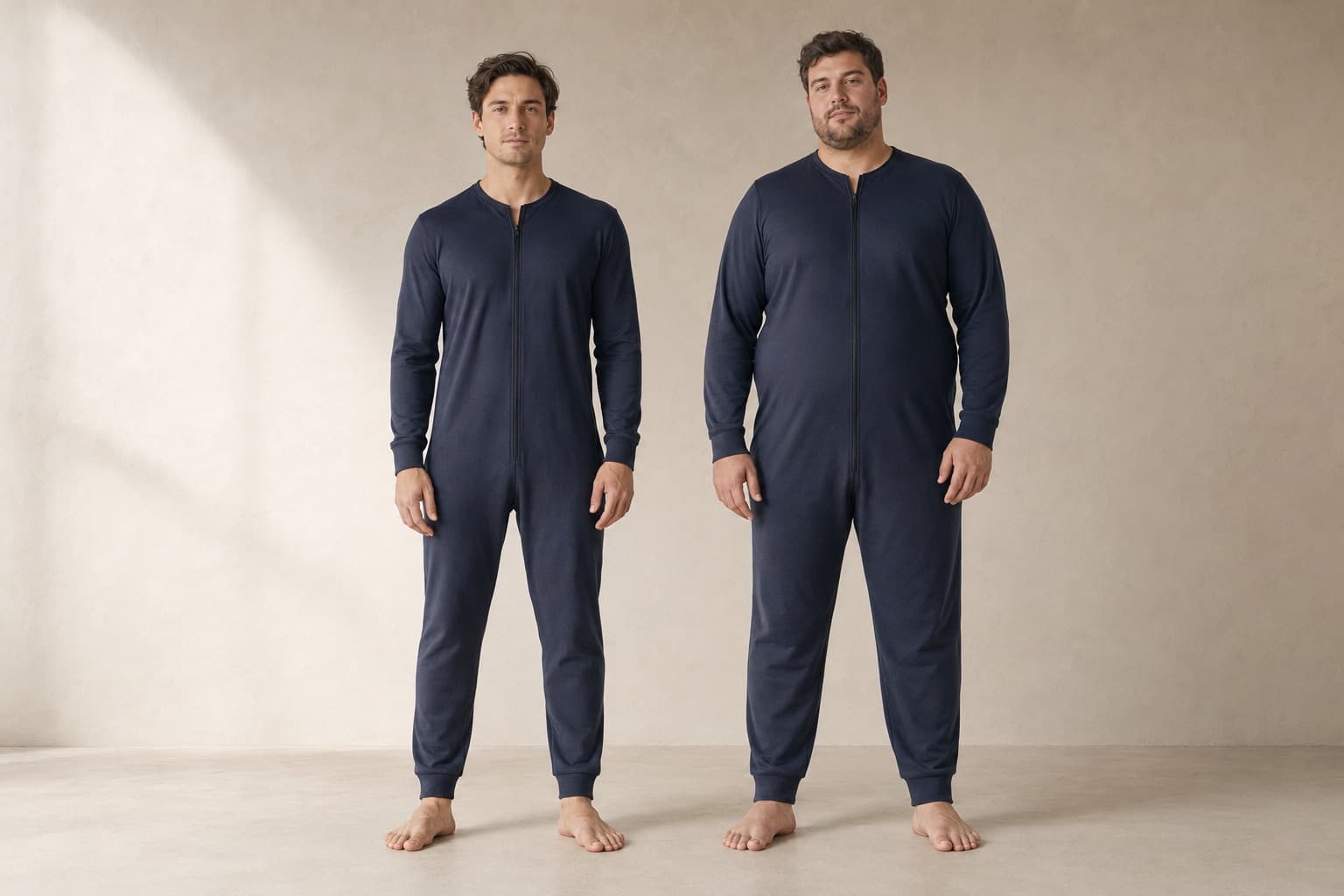 Standard ve Comfort yetişkin erkek modeller yan yana